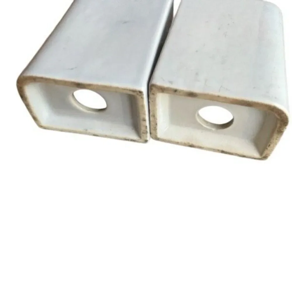 Vintage White Ceramic Rectangular 1950’s Salt & Pepper Shakers